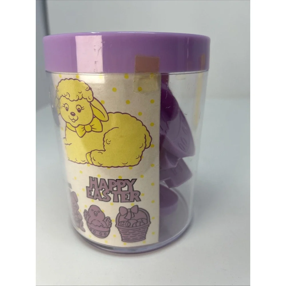 NEW Vintage 1990 Wilton Easter Treats Cookie Cutters Set Of 10 Sealed Canister